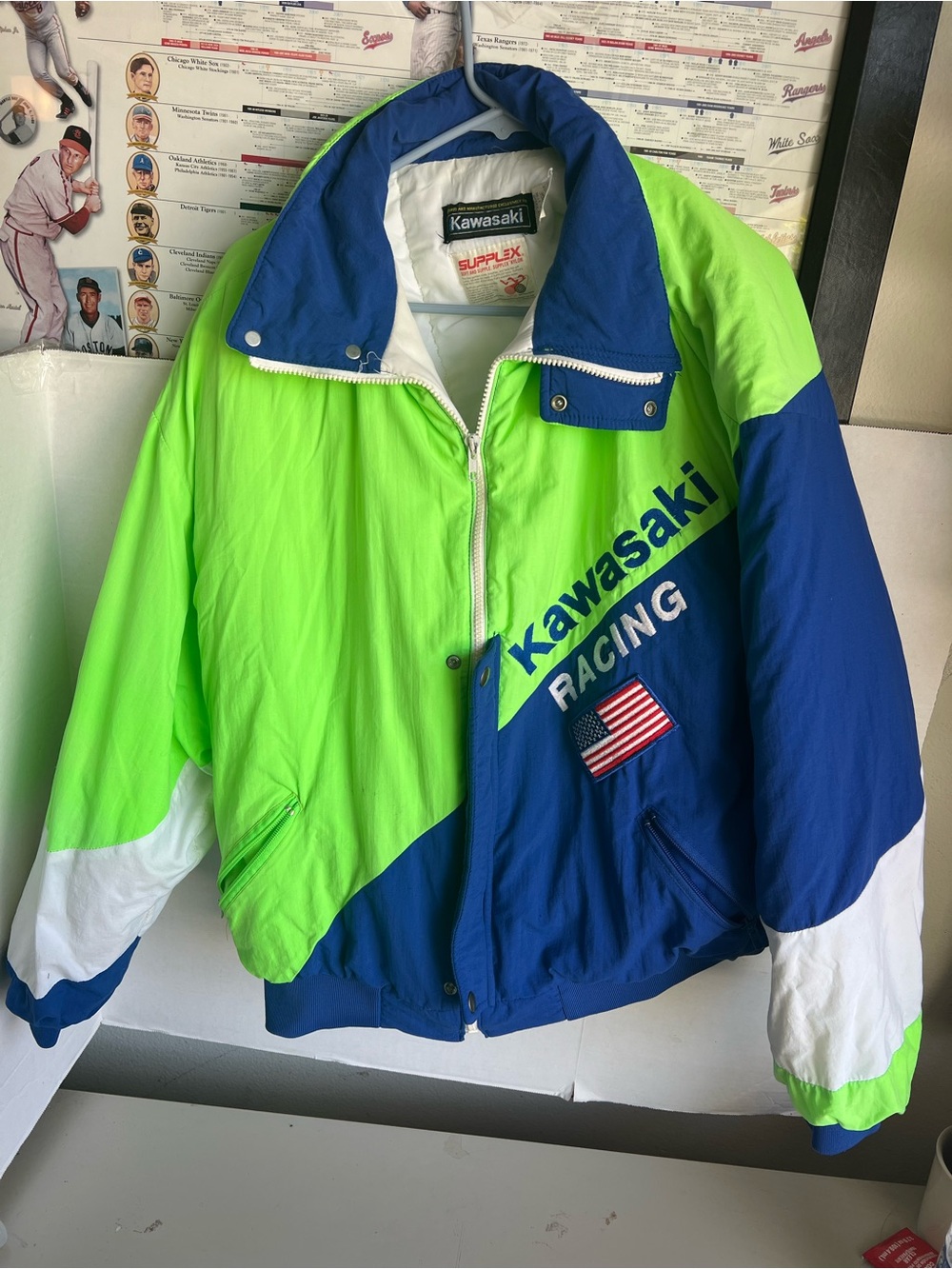 Men’s Neon Green & Blue Racing Performance Jacket